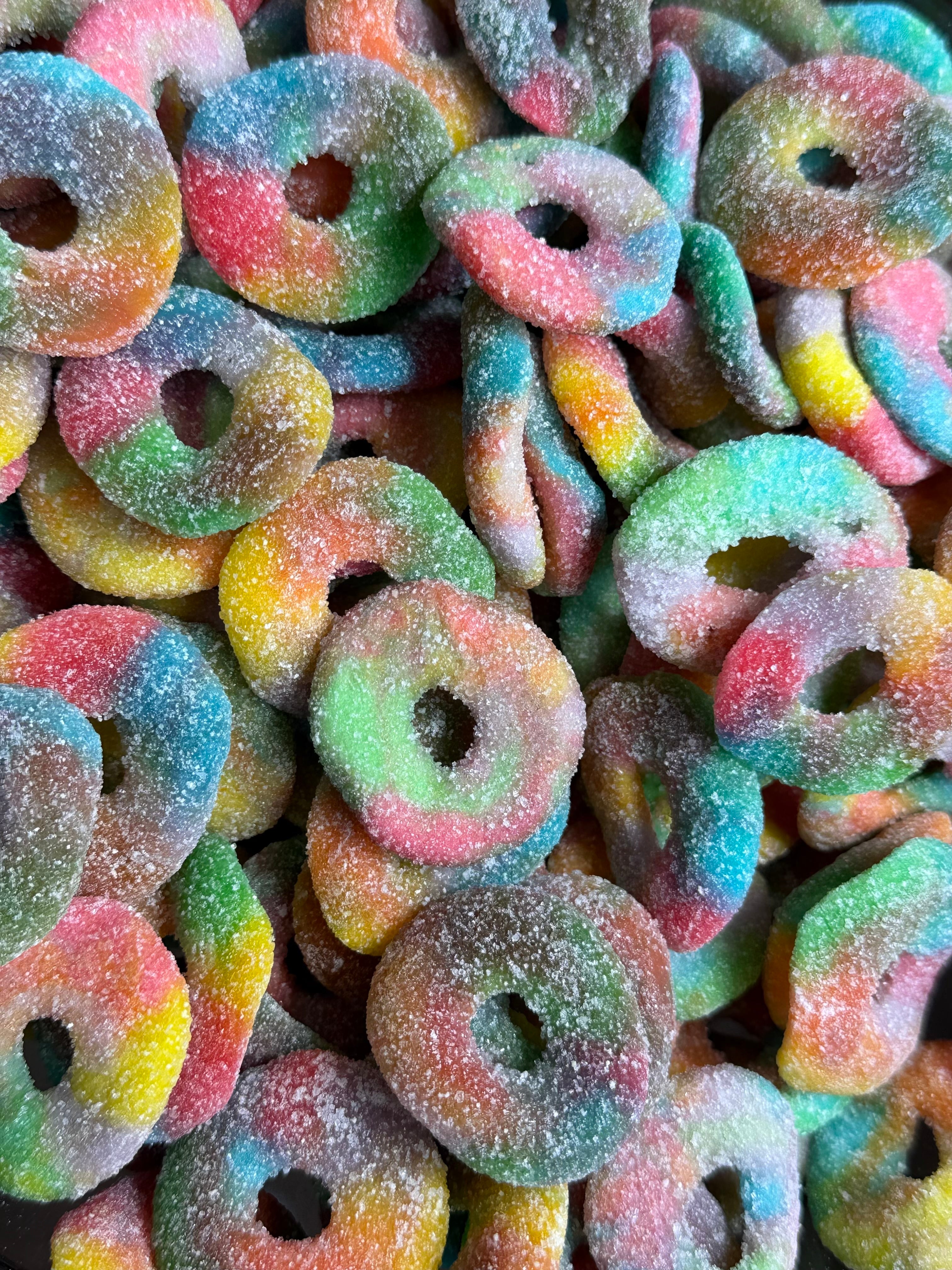 Anneaux multicolore acidulée (100gr)